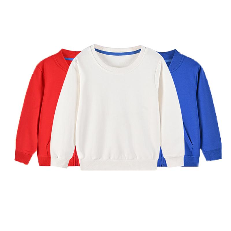 Copil cu culoare solidă Casual Sweatshirt Pulover cu mânecă lungă