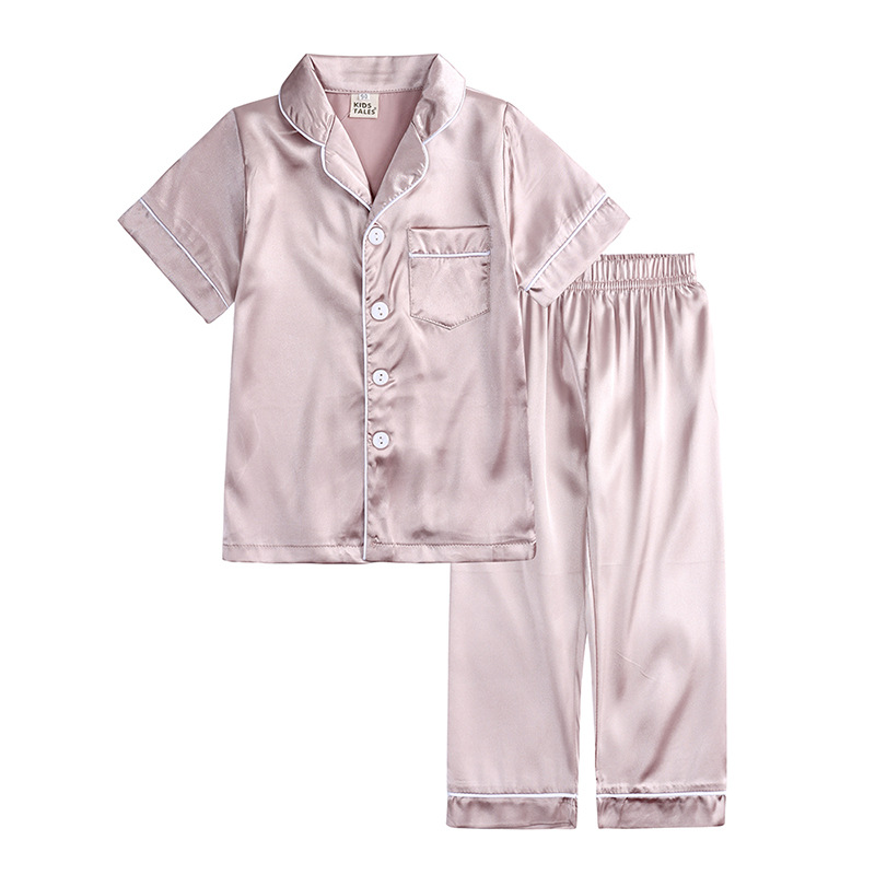 Logo personalizat Satin pentru copii’ Pijama Set mai multe culori disponibile